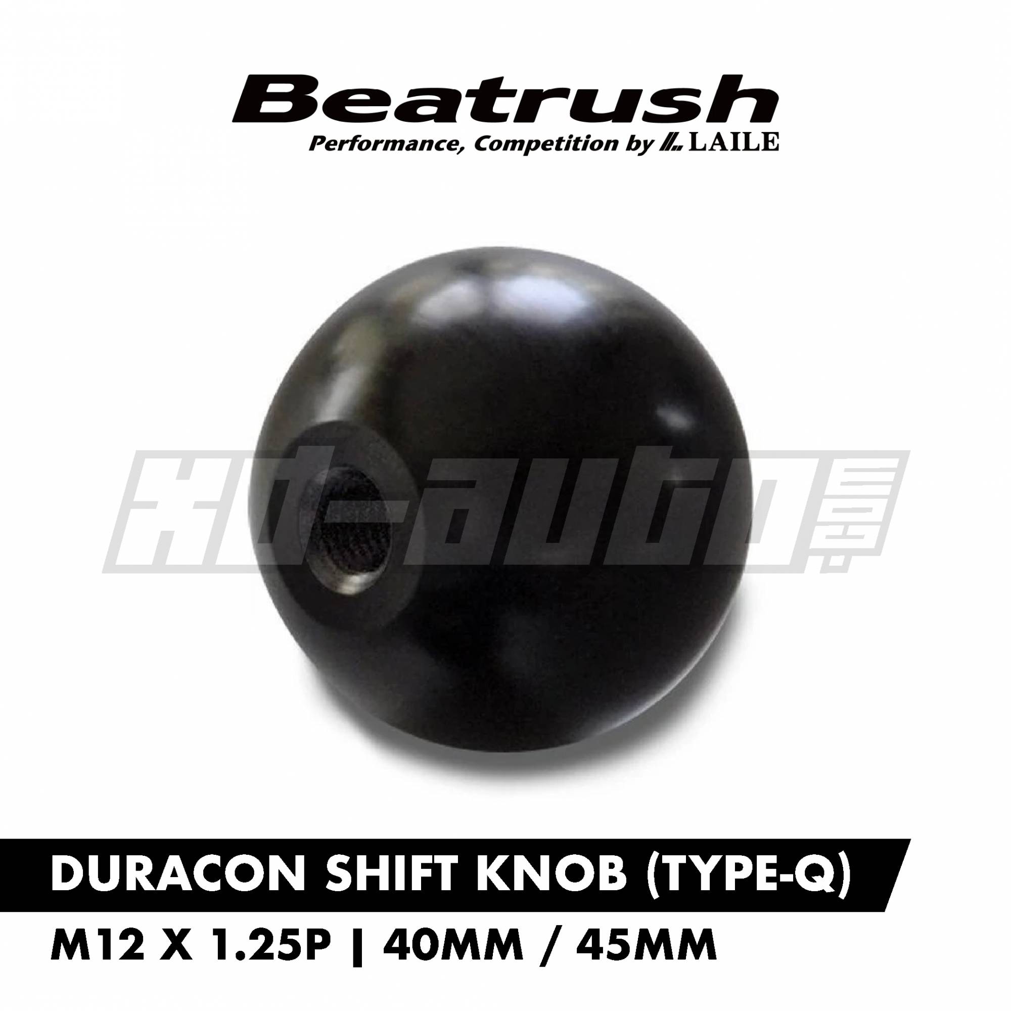 BEATRUSH Duracon Shift Knob Type-Q Black M12X1.25P | A91212B